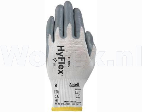 Ansell Handschoenen Hyflex 11-800 grijs-wit